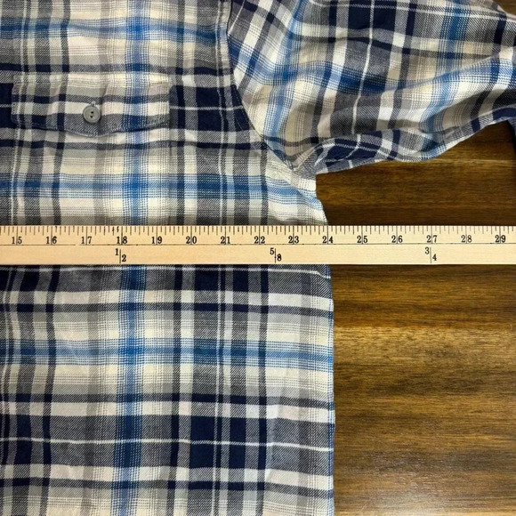 Patagonia Plaid Long Sleeve Flannel Blue Large - Picture 4 of 5